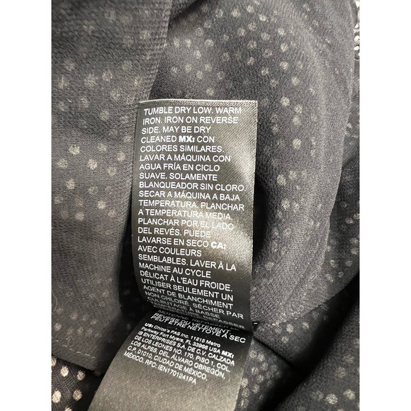 WHBM Black Off The Shoulder Velvet Flocked Dot Blouse Girls Night Out Whimsigoth - Picture 9 of 10